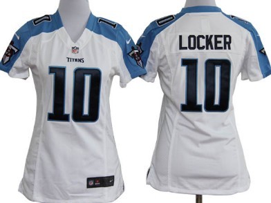 Tennessee Titans 10 Jake Locker White Game Nike Team Jersey